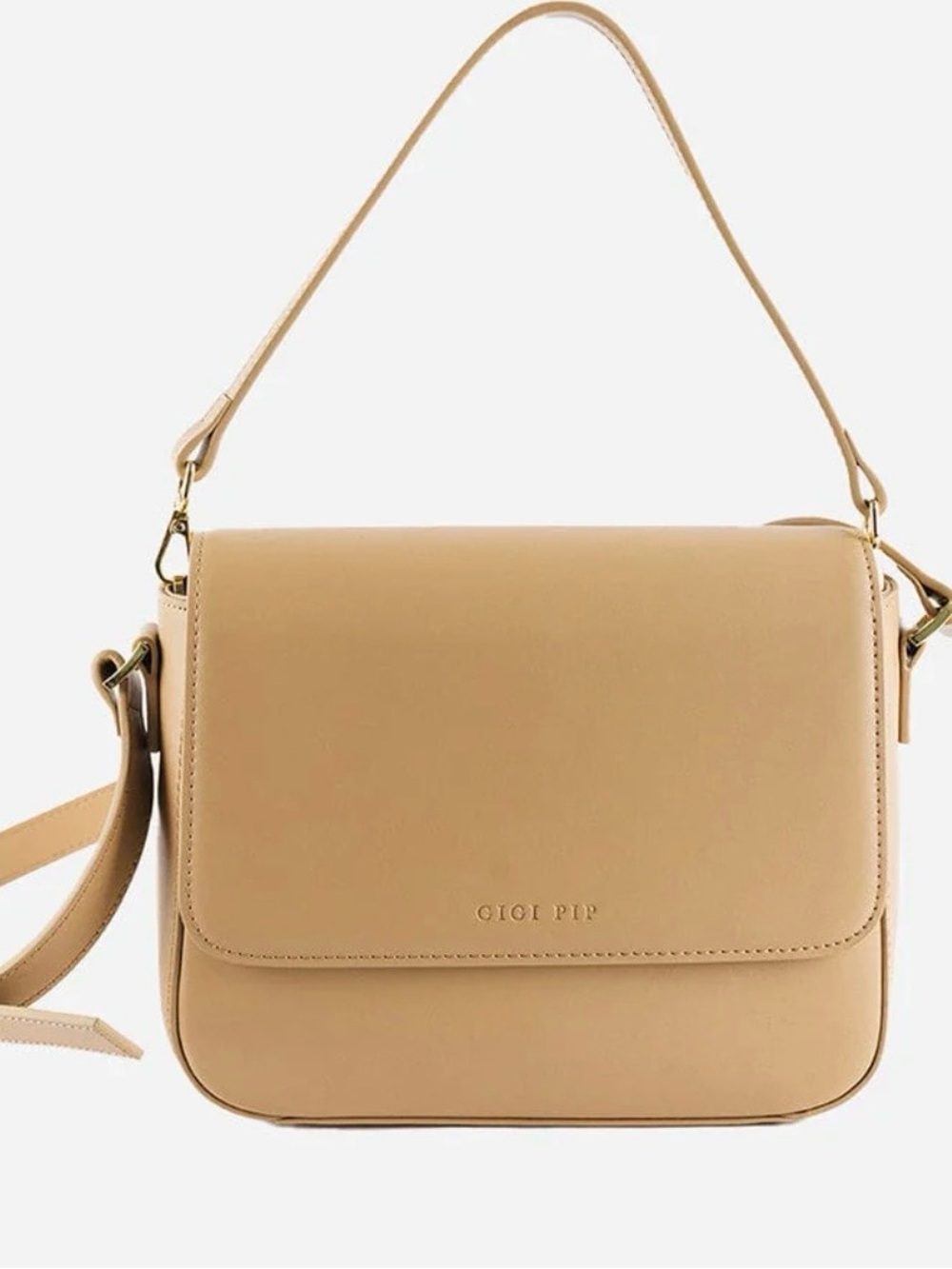 Gigi Pip Tan Leather Crossbody Bag